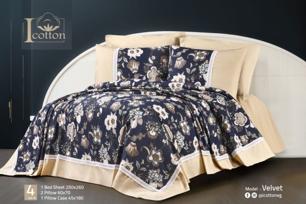 طقم سرير كبير مشجر موديل velvet