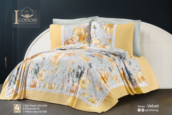 ⁦طقم سرير كبير مشجر موديل velvet⁩ - الصورة ⁦2⁩